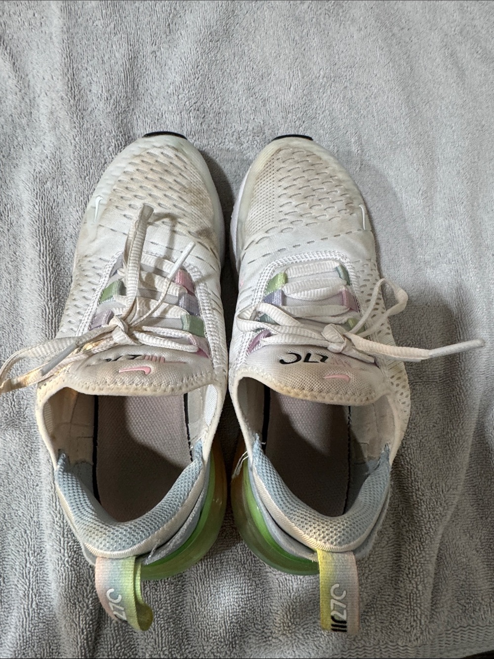 Nike Cream Sneakers with Pastel Pink, Green and Purple Accents - Picture 5 of 5